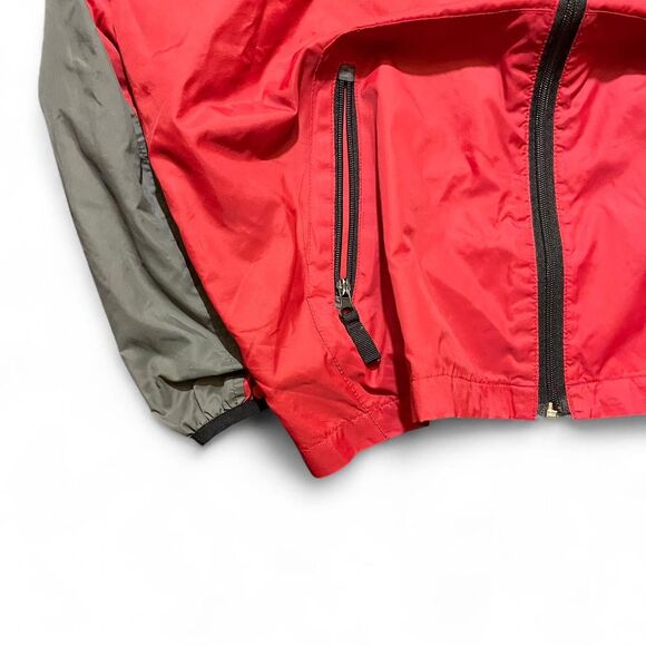 Billabong Red and Gray Windbreaker Zip Up Lightweight Sz XL fits L Distressed - Picture 3 of 6